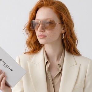 Givenchy Shield Rimless Brown/Bronze Sunglasses